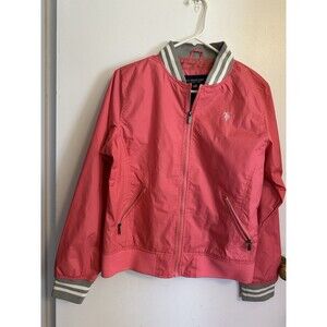 Vintage U.S. Polo Assn. Ralf Lauren Pink/Gray Jacket Windbreaker Women’s Size L